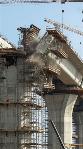 Bridge Collapse Caught on Camera: Construction Fail 2025