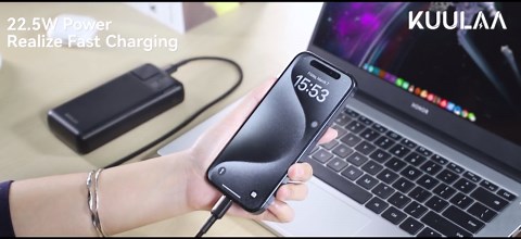 KUULAA 20000mAh Power Bank, 22.5W PD/QC Fast Charger with LED Display Compatible for iPhone 17/16/15/14, iPad, Samsung S24/S23 & Android More