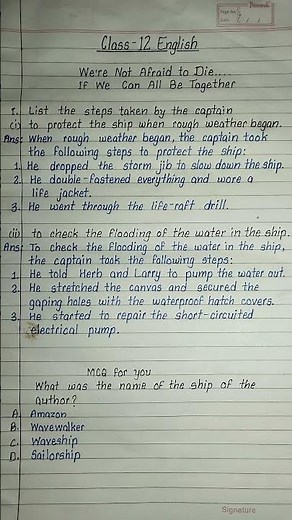 we are not afraid to die question answers | Hornbill chapter 2 question answer