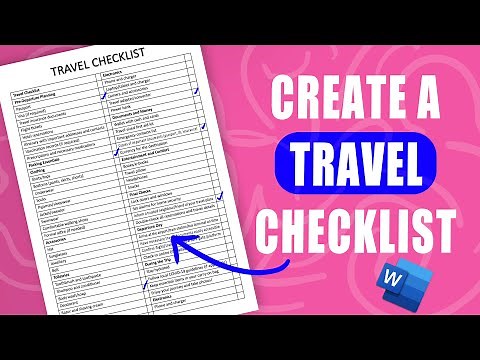 Create a travel checklist in word