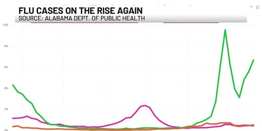 Flu cases rise in Alabama