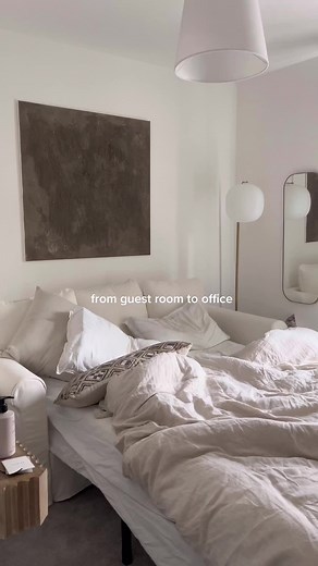 Transforming Guest Room into a Cozy Home Office with IKEA Sofa Bed