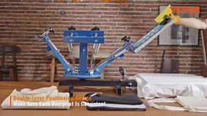 VEVOR Screen Printing Machine, 4 Color 2 Station, 360° Rotable Silk Screen Printing Press, 21.2 x 17.7in / 54 x 45cm Screen Printing Press, Dual-Layer Positioning Pallet for DIY T-Shirt Printing