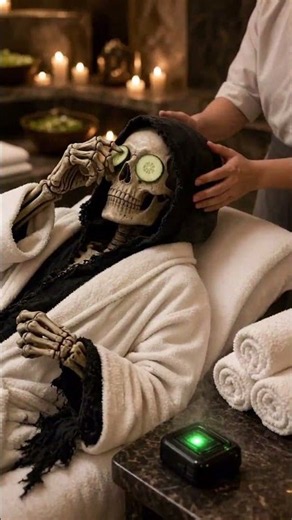 Catch me at the spa. Death is canceled today. — Grim Reaper #shorts #closecall #grimreaper #dashcam