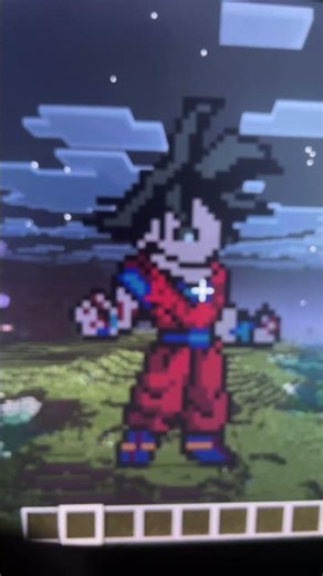my first time building goku in Minecraft