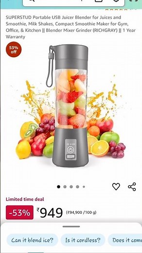 SUPERSTUD Portable USB Juicer Blender Review | Smoothie & Juice Maker for Gym, Office & Kitchen