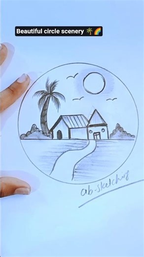 🎨 “Unbelievable Circle Scenery Drawing That’s Blowing 😍🔥”#CircleArt #SceneryDrawing #ViralShorts