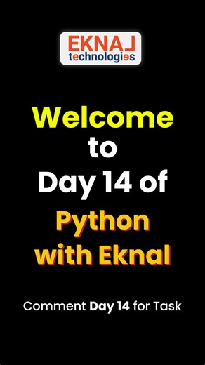 Eknal Technologies on Instagram: "Day 15 of #PythonWithEknal 🔥 Meeru still multiple lines lo list loki elements add chesthunnaara? 😅 Time to upgrade your Python game! 💻 Python lo list comprehensions tho - ✅ One line lo loops, conditions, filters, even nested loops handle cheyyachu! ✅ Easy to read, easy to write, and super fast Simple, clear, and pythonic follow @eknaltechnologies for more #Python #PythonWithEknal #EknalTuts #PythonTips #PythonLearning #CodeSmart #PythonDeveloper #LearnPython 