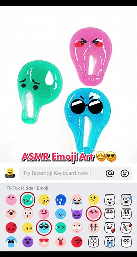 I create ASMR emoji slime art, so weirdly satisfying 😏 #asmr #asmrsounds #asmrvideo #asmrtiktoks #slime #slimeasmr #slimeart #emojiart #emoji #tiktokemoji #hiddenemoji #secretemoji #keyboard #tutorial #howto #emojichallenge #emojiartchallenge