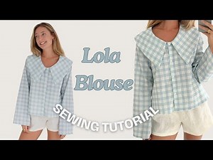 Lola Blouse - button up blouse with big collar - sewing tutorial