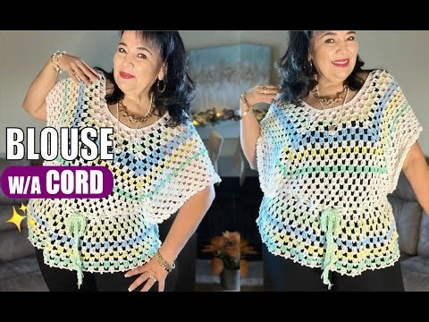 Blouse with a Cord / How to crochet - EASY AND FAST - BY LAURA CEPEDA