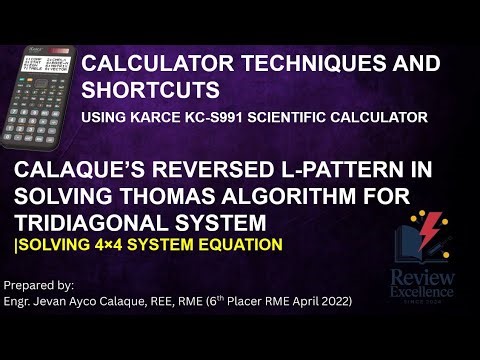 Calculator Techniques - Thomas Algorithm for Tridiagonal System| Solving 4×4 System Equation|
