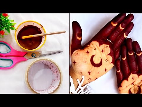 Red Moon mehndi design Front hand || how to make moon mehndi design || mehndi hacks