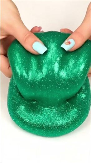 Christmas Slime ASMR 🎄 Green Glitter Fold