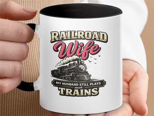 Railroad Wife Mug | Vintage Train Lover Coffee Cup (11oz, 15oz) - Etsy
