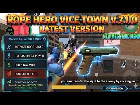 Rope Hero Vice Town Latest Version Mod Menu V.7.1.0 | Download Now 🔥