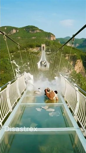 ALERT: Glass Bridge Platform Collapse – Tourists Falling into the Abyss! 😱