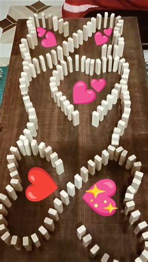 Heart Shape Jenga Chain 💕💕 #shorts #jenga #chainreaction