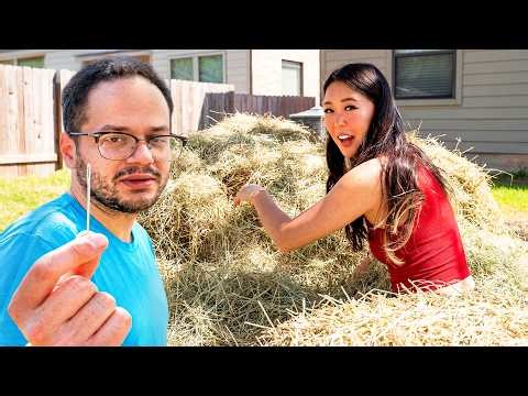 Extra Emily & Erobb Try Finding a Needle in a Haystack!