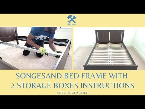 SONGESAND Bed Frame with 2 Storage Boxes Assembly Instructions (Step by Step Assembly Guide)