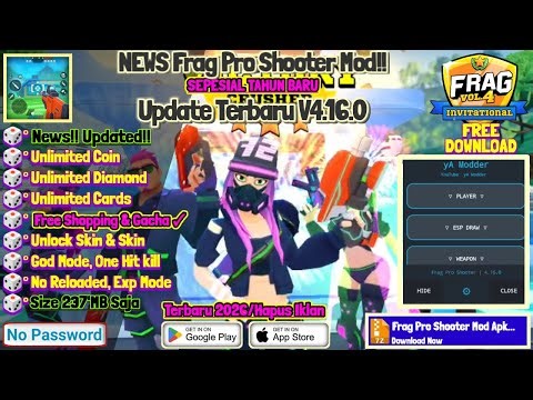Frag Pro Shooter Update V4.16.0 Unlock all Skin, unlimited Diamond,God Mode, One Hit kill