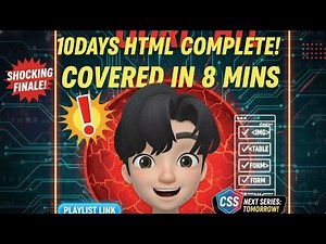 HTML Basics Full Course in 8 Minutes | Learn HTML Basics FAST #tech #technology #youtube #fyp