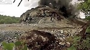 Blowing up a huge rock
