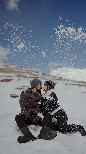 Ajmal Catz Eye on Instagram: "Snowflakes are pretty patterns etched in water’s dreams and a photographer’s mind. 📸 @ajmal_catzeye @catzeyeweddings @shadesofcatzeye #couplegoals #coupleshoot #loveislove #photoshoot #bts #btsedits #himachal #snow #manali"