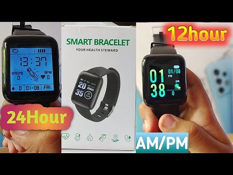 Change Time format 24h to 12h |smart bracelet watch, how to change military time to am/pm