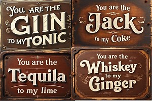 Whiskey Bar Sign, Tequila Bar Sign, Gin Bar Sign, Jack Bar Sign, Digital Wood Look, Home Bar Decor, Four Bar Signs - Etsy UK