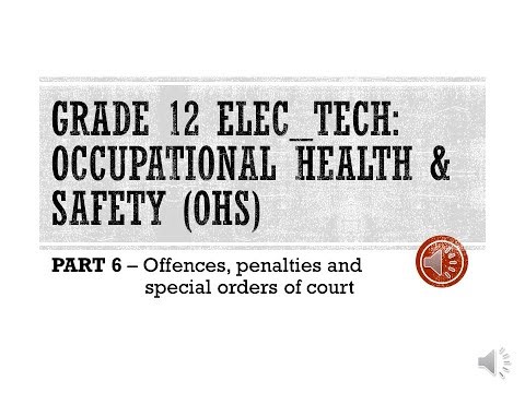 Grade 12 Electrical Technology: OHS - Part 6
