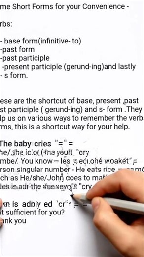 a shortcuts form.#education #verbs #lesson #verbs forms#ytshorts #ytshorts #learn #english #language