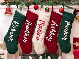 Personalized Christmas Stockings, 2025 Knitted Christmas Stockings With Name, Pet Dog Stockings, Christmas Family Stockings, Holiday Decor - Etsy UK