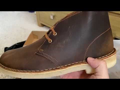 Clarks Desert Boots - Beeswax Leather Unboxing, Review and On Feet (DAMAGE on a brand new shoes???)