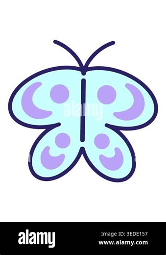 vibrating motion animation of simple but cute butterfly drawing Stock Video Footage - Alamy