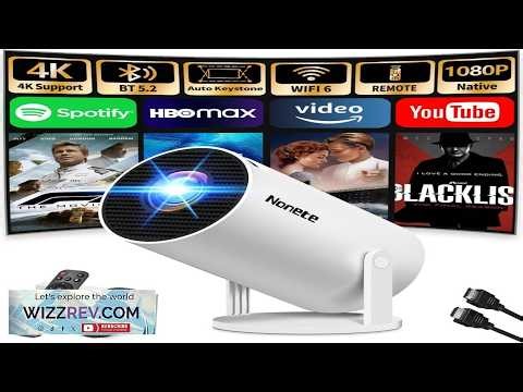 2026 Upgraded Mini Projector Support 4K 1080P FHD Auto Keystone 270 Rotatable