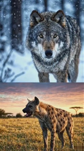 Wolf vs Hyena Power & Hunting Comparison #shorts#ytshorts#animal #dangerous animals comparison
