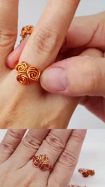 Play with wire | Rose | ring | 3-wire braid @LanAnhHandmade 723 #Shorts