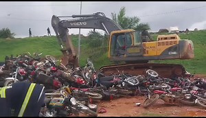 2.3K views · 95 reactions | FCT Joint Task Force crush 450 motorcycles seized from commercial riders in Abuja | The Whistler | Facebook