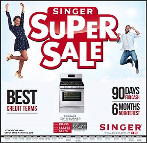 It's the final day of our SUPER Sale! See anything you need? Hurry in to your favourite #Singer Store and Save $$$ and get the Best payment terms! www.singer.com.jm | Singer Jamaica