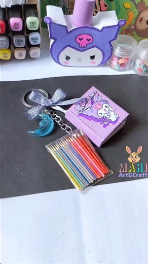 😱 DIY notebook keychain 💜 #diy #diycrafts #papercraft #cutecrafts #crafts #craft #cute #thingstodo