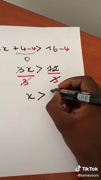 Résoudre une inéquation du 1er degré maths 4ème #inéquation #collège #école #maths