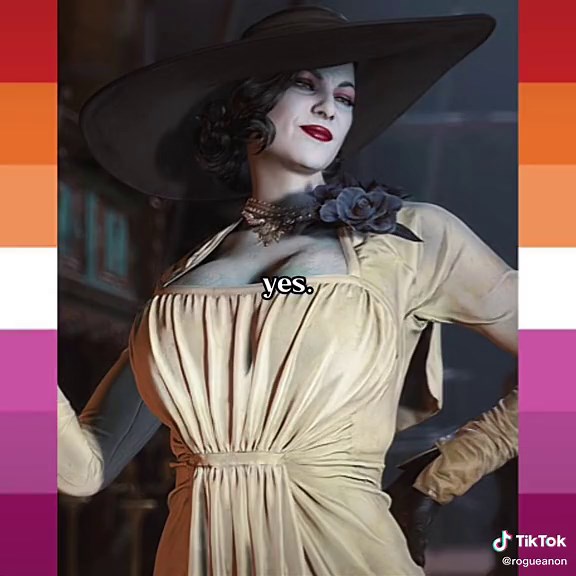 tbh idk why you guys say she is one :/ she so clearly loves men :// let the straighties just have one thing :/// you guys are just so selfish, clearly her staff is all men ://// i just don’t get why you’d think she loves wom- okay i’m done, that was so nasty to type out. alcina says gay rights // #residentevil #residentevilvillage #ladydimitrescu #alcinadimitrescu