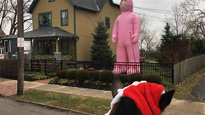 20-foot inflatable leg lamp on display outside ‘A Christmas Story' house
