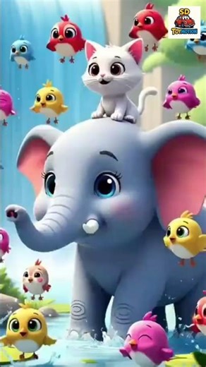 🐘✨ "Elephant and Kitty’s Colorful Bird Adventure | Funny Animal Cartoon for Kids" 🌈🐦