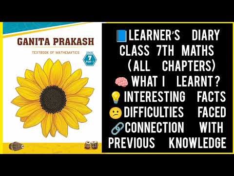 📘 Class 7 Maths Learner’s Diary 📚 | All Chapters Summary | Learnings, Challenges & Fun Facts! #Maths