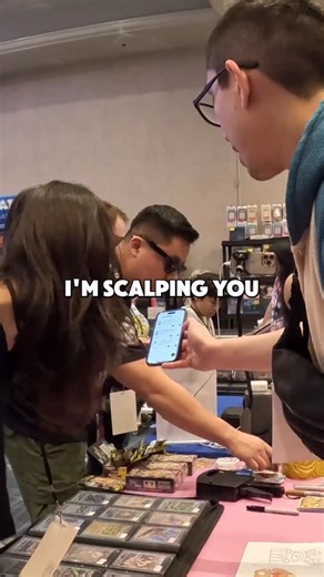 J.P. on Instagram: "I scalped her good 😤 Special guest: @pokeannapulls Edited by: @haena_tcg #vendorpov #cardshow #pokemoncards #pokemontcg #pokemontradingcardgame #scalper"