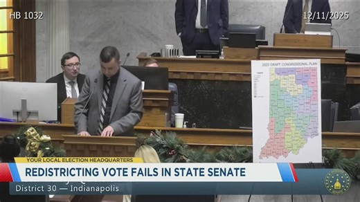 Indiana State Senate rejects redistricting bill
