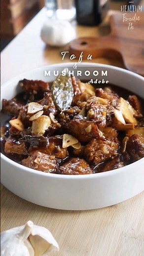 Tofu and Mushroom Adobo #cooking #veganrecipes #tofu #adobo