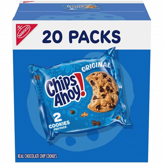 CHIPS AHOY! Original Chocolate Chip Cookies, 20 Snack Packs (2 Cookies Per Pack) - Walmart.com